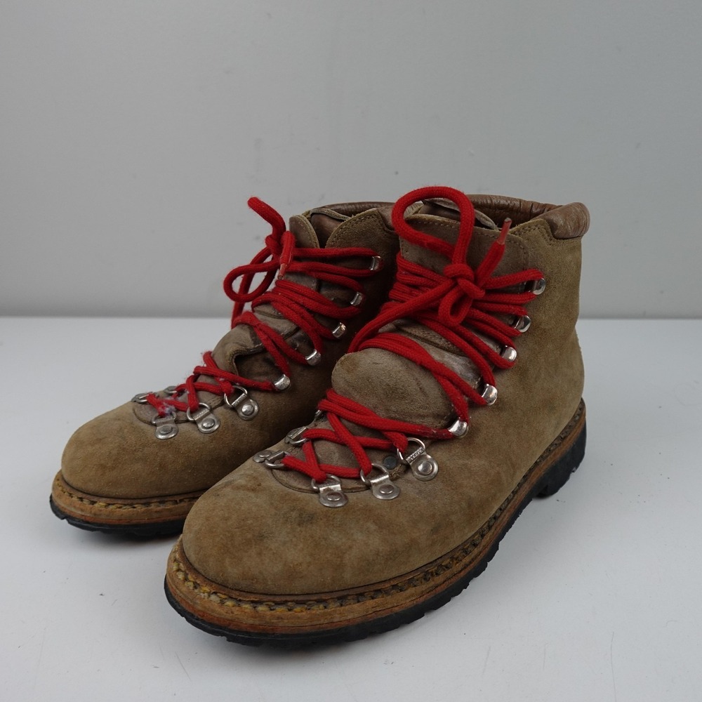 Vintage Scarpa Hiking Boots Mens Size 10 Brown Suede Leather Mountaineering